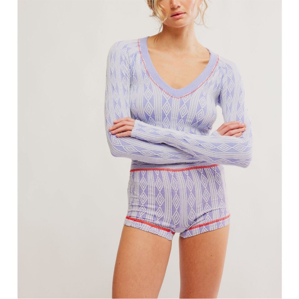 Fp Movement Mountain High Layer Set In Blueberry Combo Size M/L Nwt